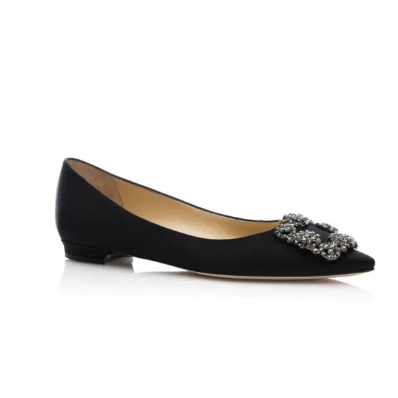 MANOLO BLAHNIK Hangisiflat Embellished Satin Ballet Flats - Picture 7 of 17